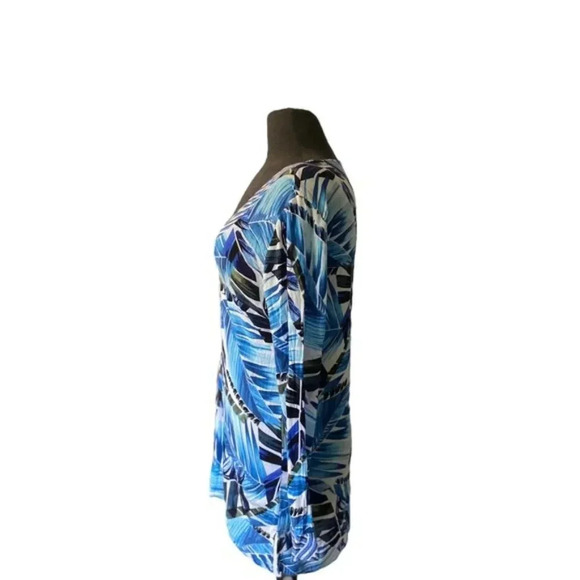 100% RAYON La Blanca Palm Print Swim Beach Party Cover-up - Picture 3 of 7